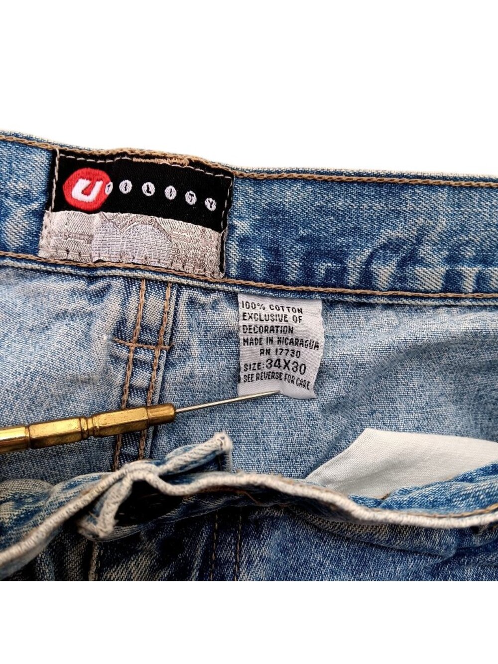 Vintage Jeans 34x30 Baggy Y2K Skater Utility Carpenter Jnco Side Zip 90s